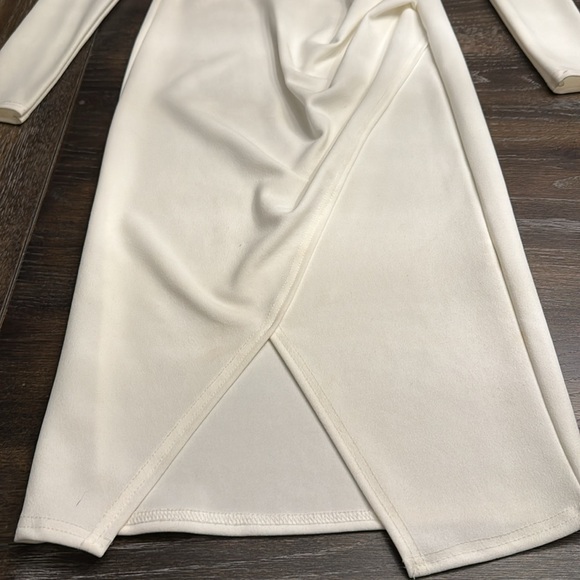 WHITE LONG SLEEVE MIDI DRESS SIZE 4 - Picture 3 of 8